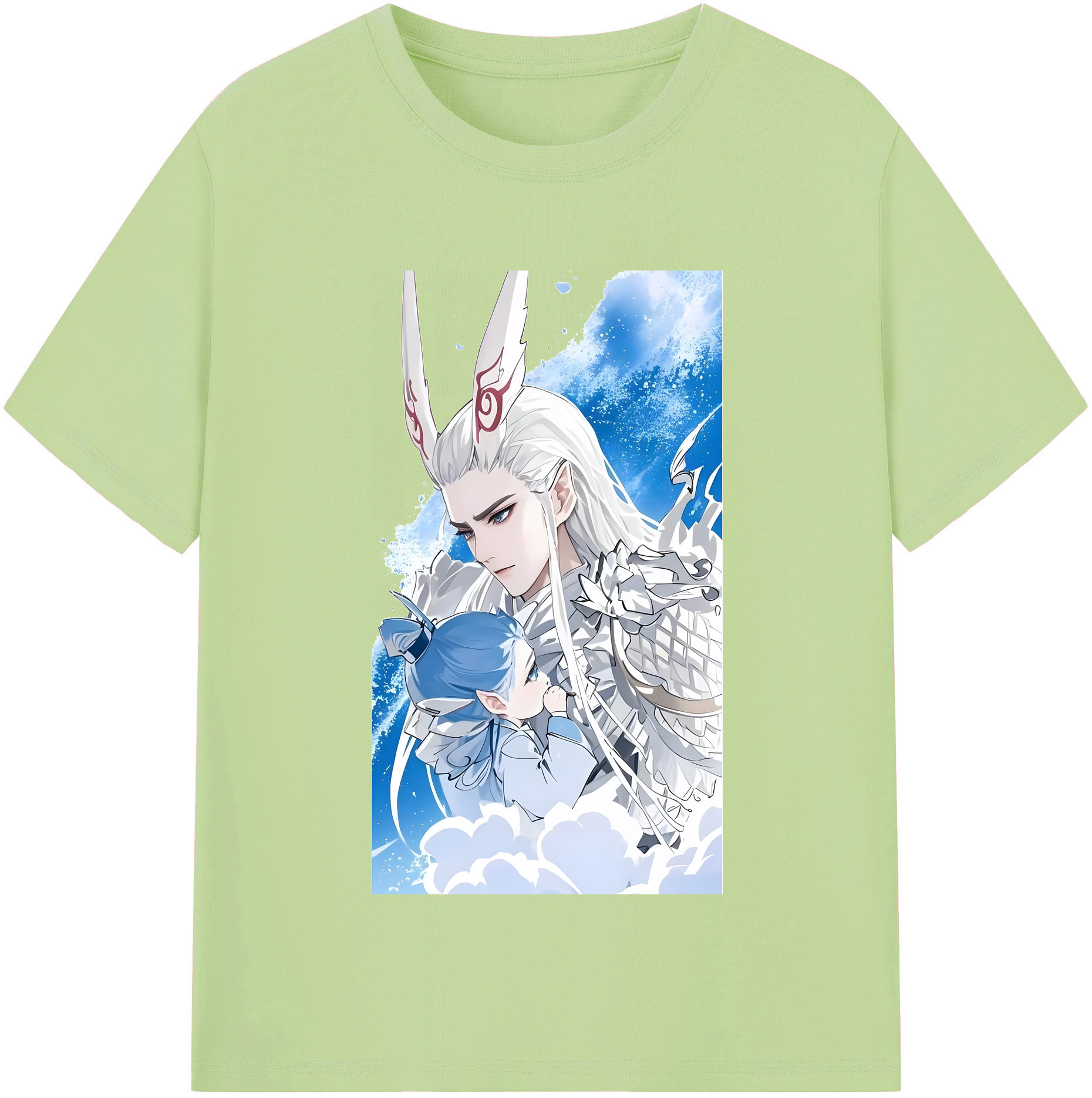 （画像用） Ne Zha 2 ナタ 魔童の大暴れ 綿100％半袖Tシャツ（フロントプリント）